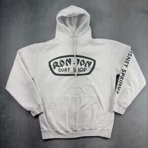 Ron Jon Hoodie Mens Med. White Disney Springs Hooded Drawstring Beach Surf Shop